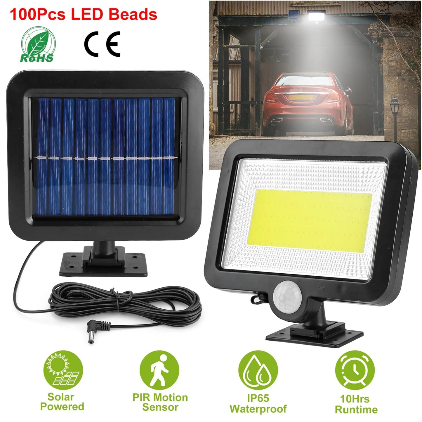Solar Powered Wall Lights Outdoor 100 LED