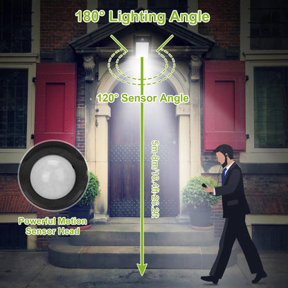 Solar Wall Light Outdoor 60LEDs PIR Motion