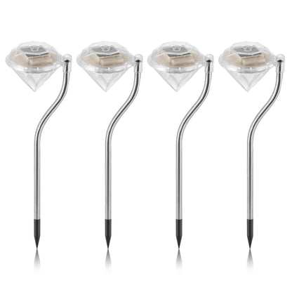 4Pcs Solar Garden Light Outdoor Diamond LED Light