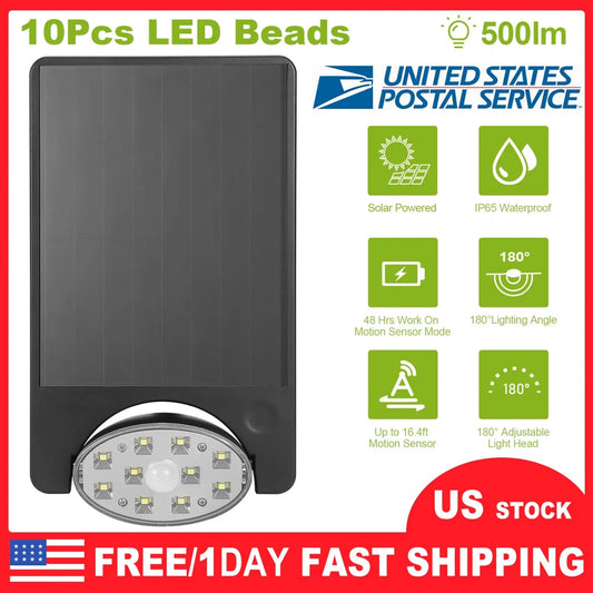 Solar Motion Spotlights Outdoor - 10LEDS Landscape Lights