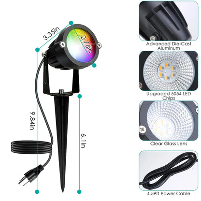 4Pcs Landscape Lights Color Changing Landscape Lighting