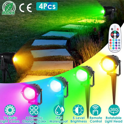 4Pcs Landscape Lights Color Changing Landscape Lighting